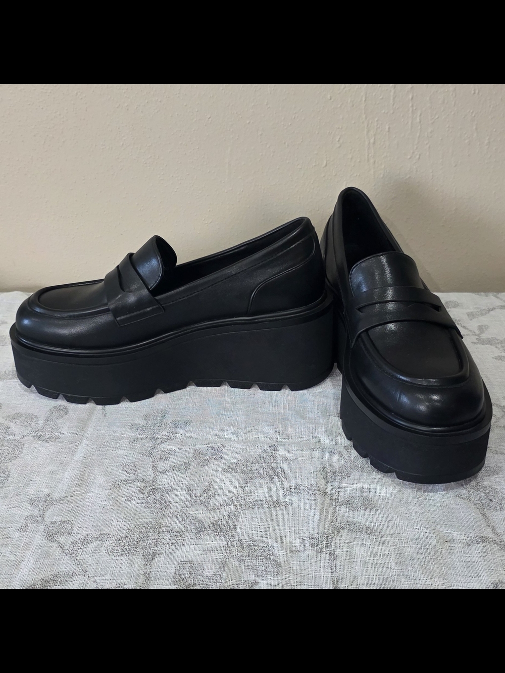 Platform Penny Loafers in Black - Picture 3 of 8
